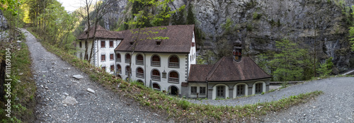 taminaschlucht canyon Switzerland high definition panorama photo