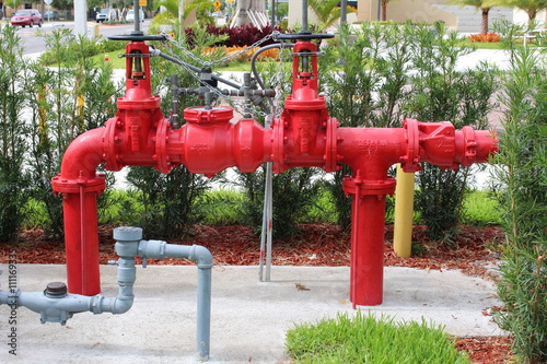 a close up of a fire backflow