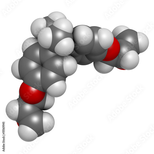 Bisphenol A diglycidyl ether (BADGE, DGEBA) epoxy glue constituent photo