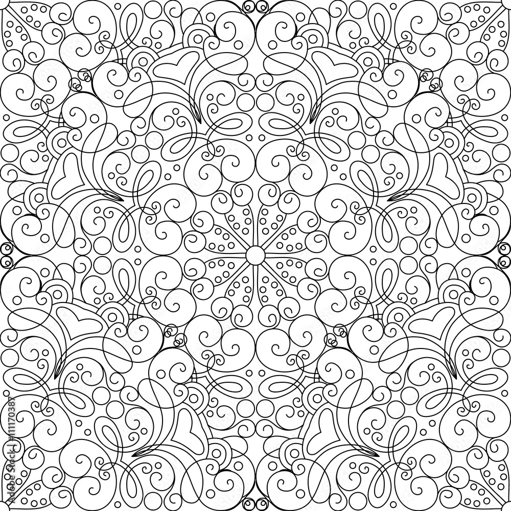 Vector Seamless Monochrome Ornate Pattern Vector Seamless Monochrome Ornate Pattern