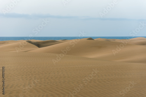 Desert with sand dunes in Gran Canaria  Spain