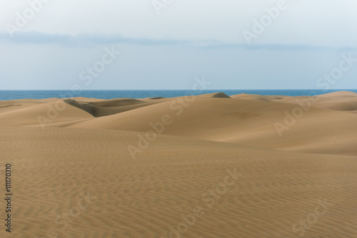 Desert with sand dunes in Gran Canaria, Spain