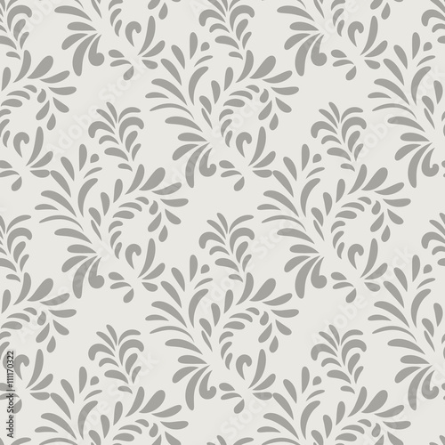 Floral seamless pattern Swirl leaves background Flourish vector ornamental texture  © Terriana