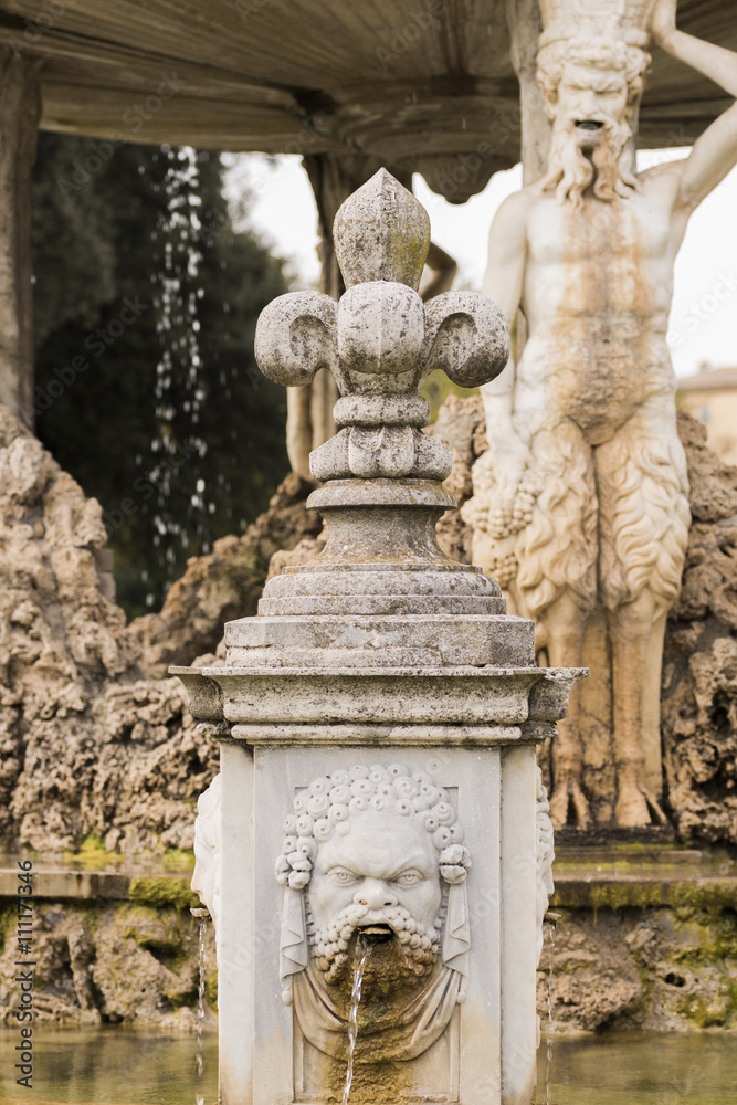 Renaissance fountain and Villa Pamphili in Rome, public park. Renaissance fountain and Villa Pamphili in Rome, public park.