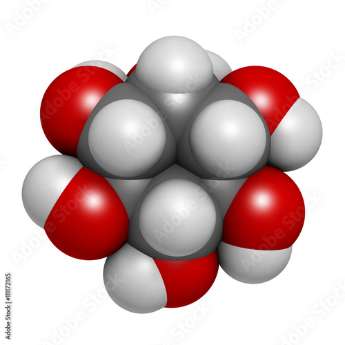 inositol (myo-inositol) molecule. 3D rendering. 
