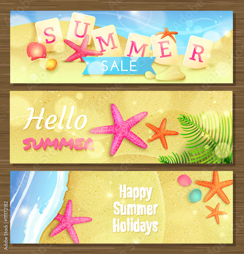 Summer holidays and travel banners