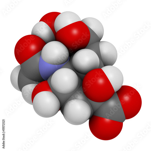 Sialic acid  N-acetylneuraminic acid  Neu5Ac  NANA  molecule. 