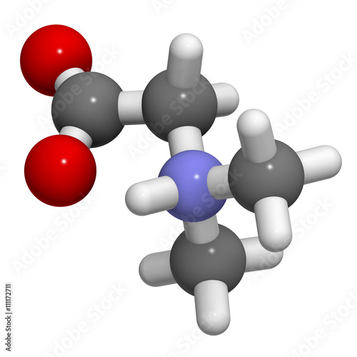 Dimethylglycine (DMG) molecule. 3D rendering.   photo