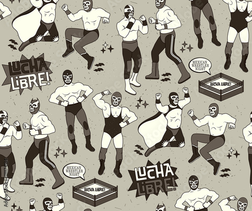 Luchadores Heroes Illustration