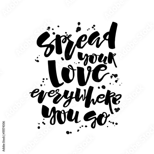 Love and charity concept hand lettering motivation poster.