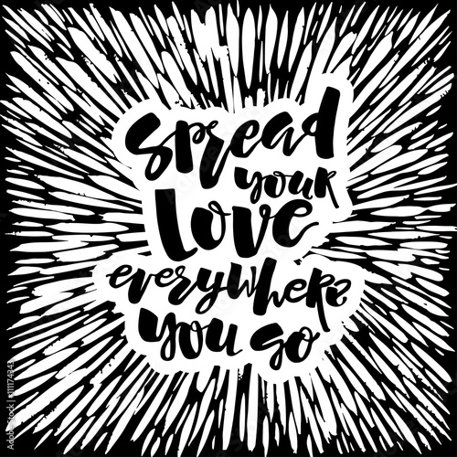 Love and charity concept hand lettering motivation poster.