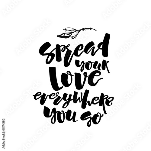 Love and charity concept hand lettering motivation poster.
