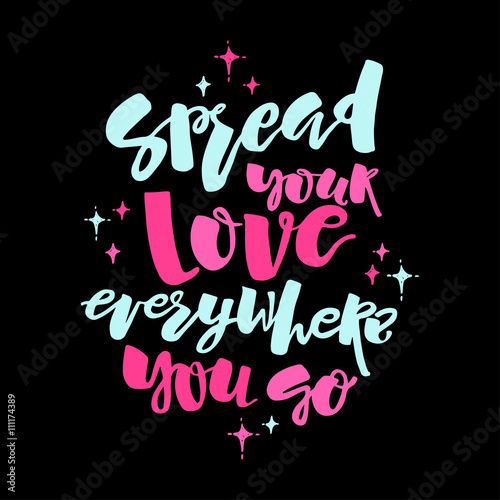 Love and charity concept hand lettering motivation poster.