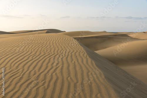 Desert with sand dunes in Gran Canaria  Spain