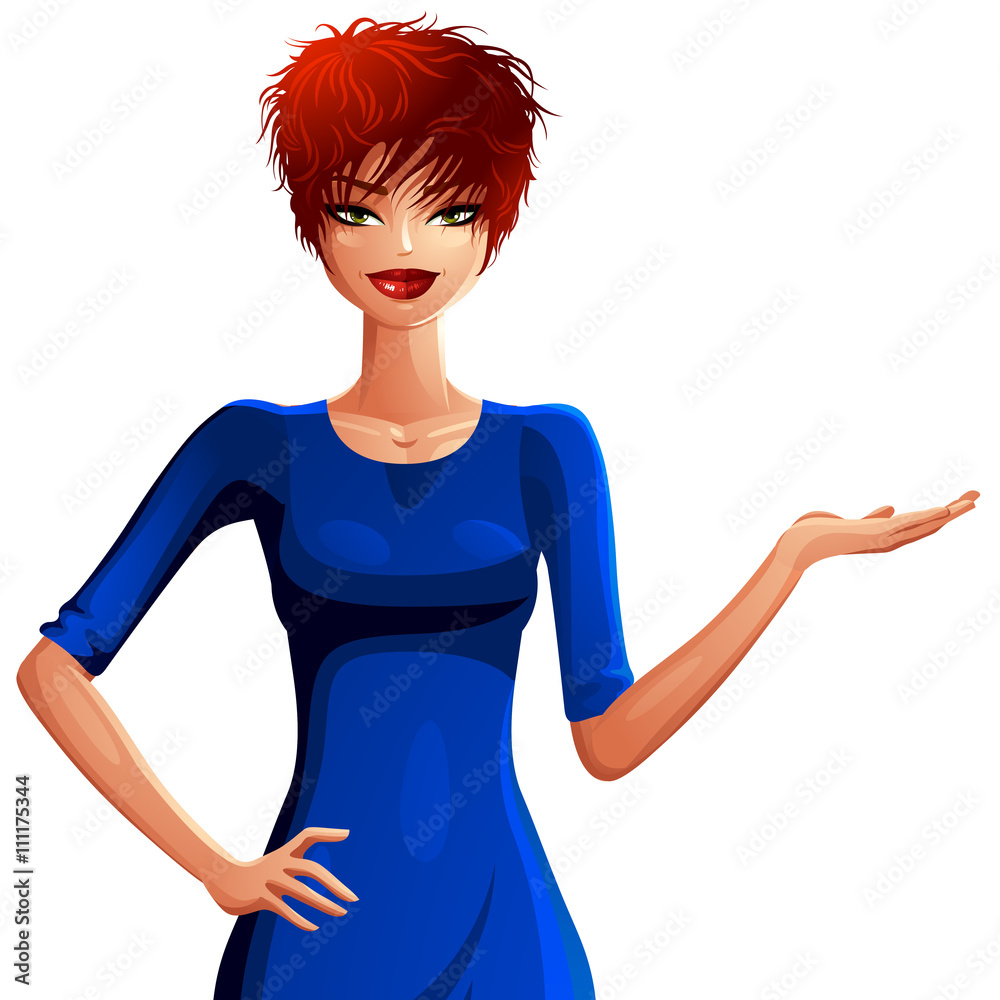 Sexy coquette Caucasian woman. Gorgeous red-haired lady Sexy coquette Caucasian woman. Gorgeous red-haired lady