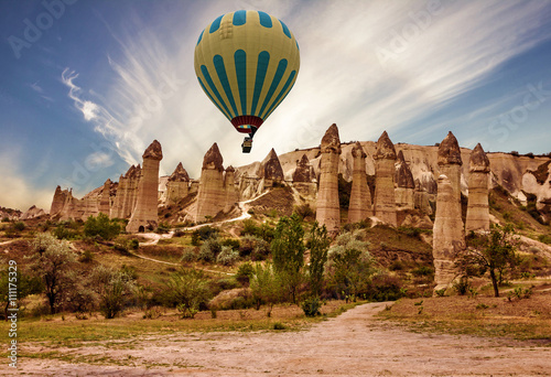 Flying balloons, Cappadocia, Turkey. Goreme national park