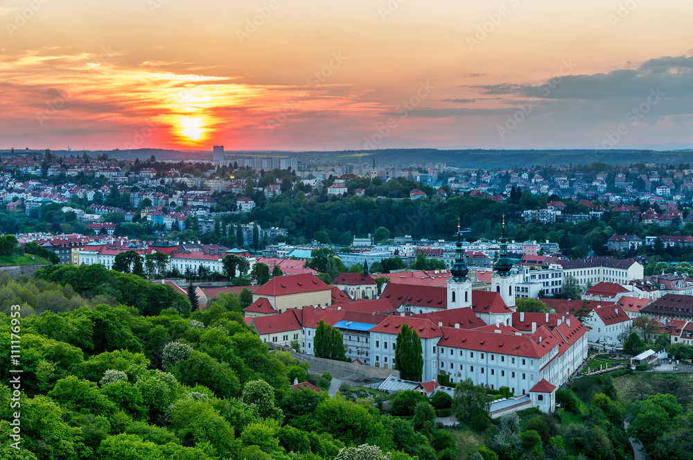 View of Strahov Monastery in Prague, Czech Republic