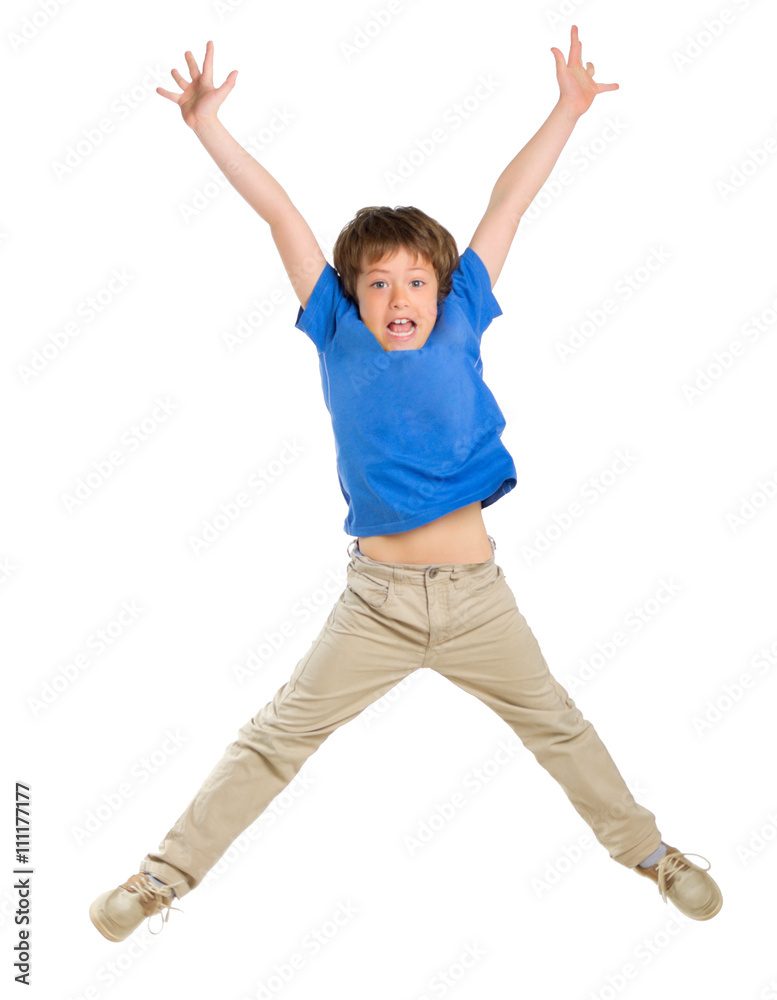 Little jumping boy isolated Little jumping boy isolated
