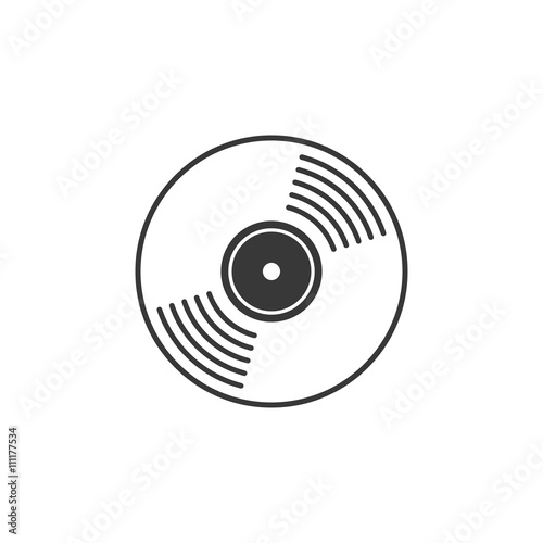 Vinyl record vector icon, compact CD disk, DVD disc gramophone record  symbol, rotating record disc, flat vinyl lp, cartoon vinyl record label,  cover emblem modern simple illustration design isolated Stock Vector |