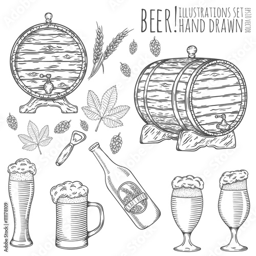 Set of beer objects.