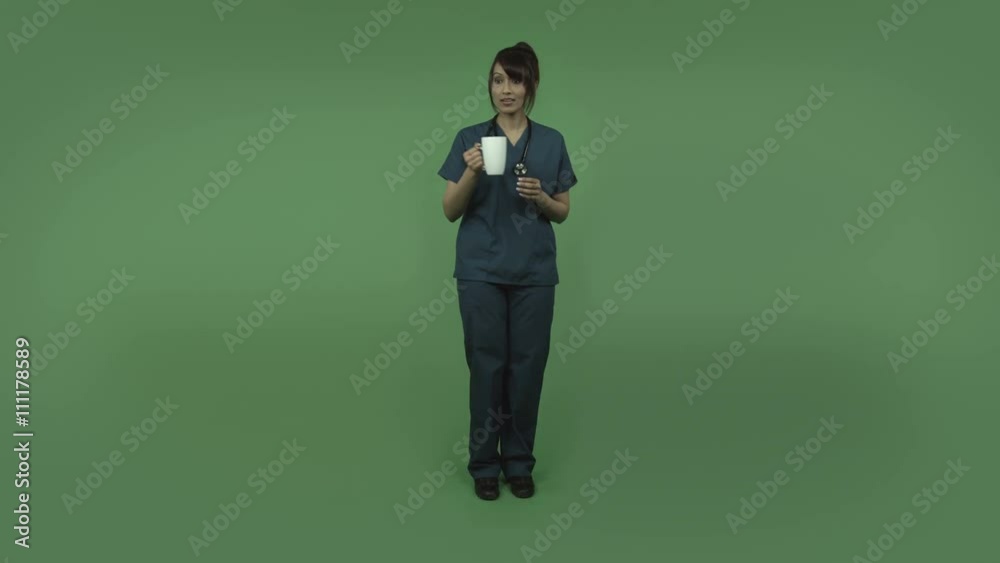 indian female doctor relaxing isolated on greenscreen indian female doctor relaxing isolated on greenscreen
