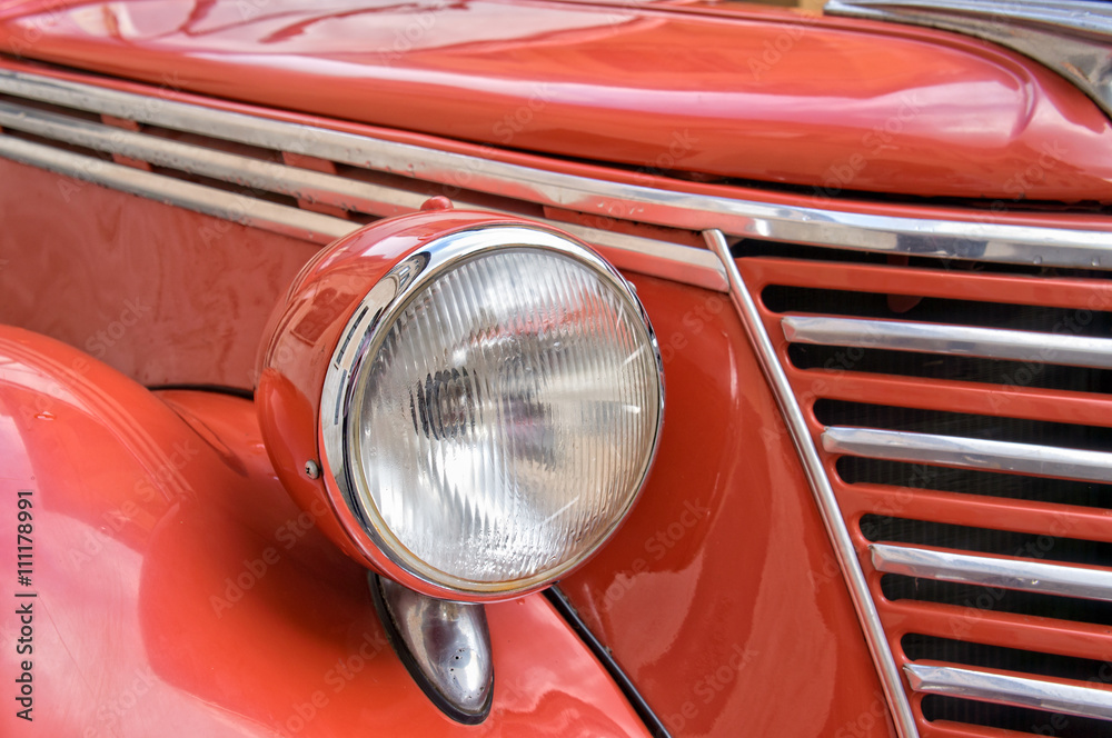 Headlight of an old car