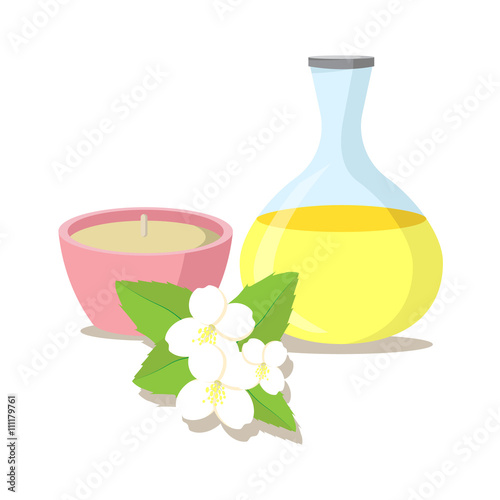 vector illustration of essential oil of jasmine