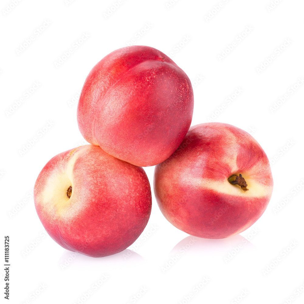 Nectarine fruit isolated on white background