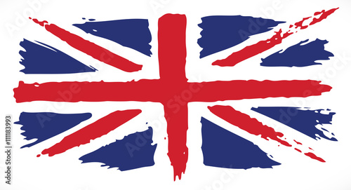 Watercolor painted flag of Great Britain