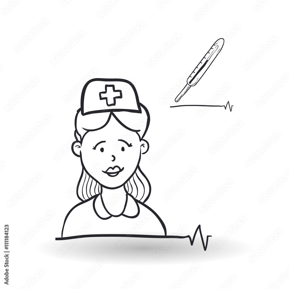 Medical care design. health care icon. sketch illustration