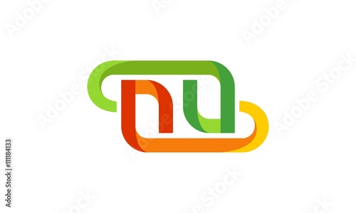 Initial N Modern Color logo icon