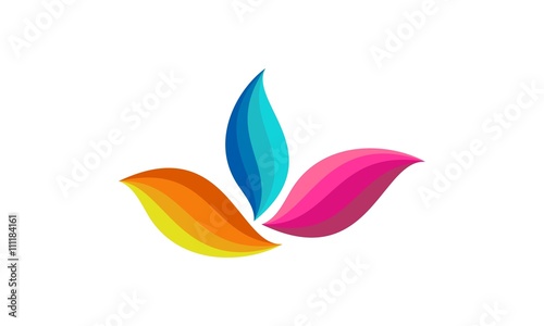 abstract Lotus Lily Flower Logo