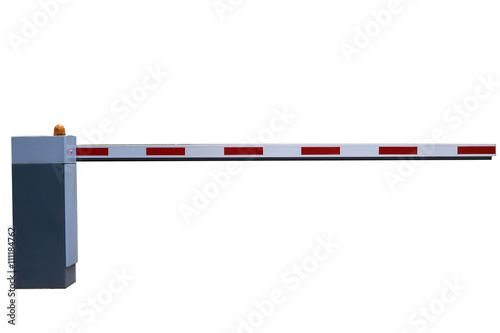 barrier, red and white stripes, white background