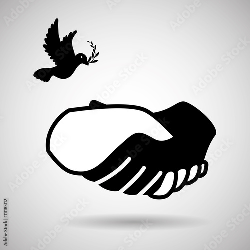 Help design. hand icon. flat illustration