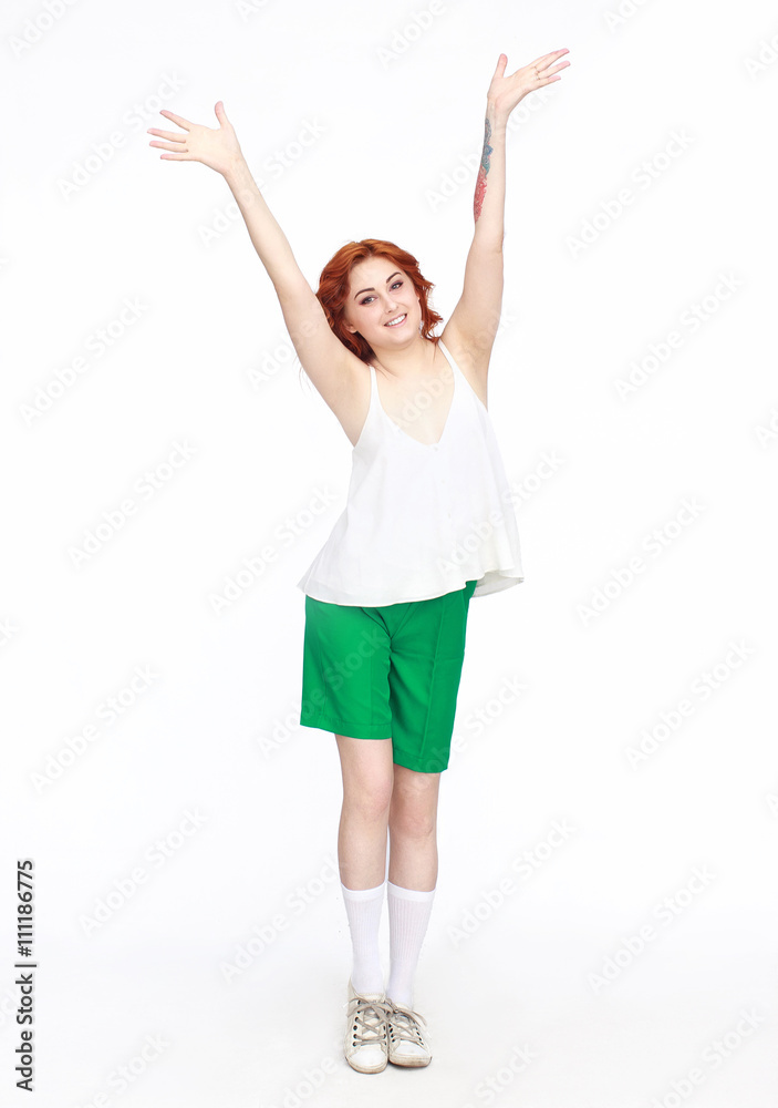 Happy Young Woman Isolated On White Background