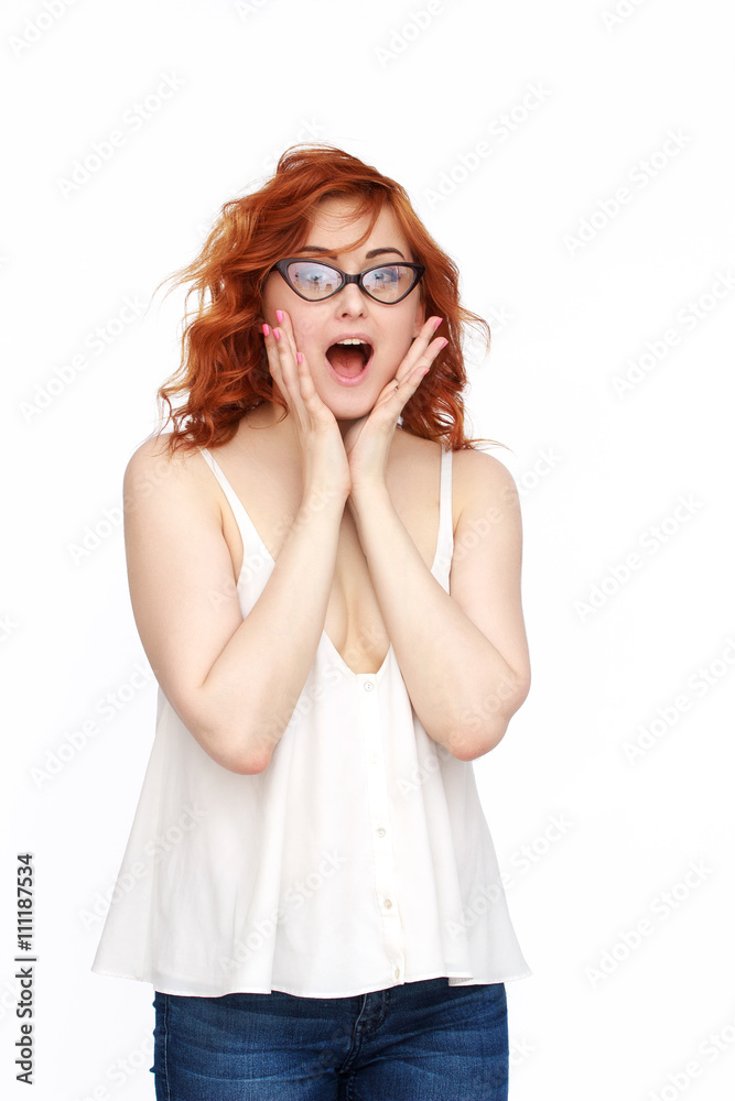 Happy Young Woman Isolated On White Background Happy Young Woman Isolated On White Background