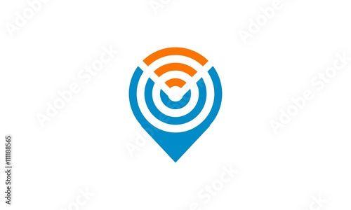 Gps wifi locator vector logo