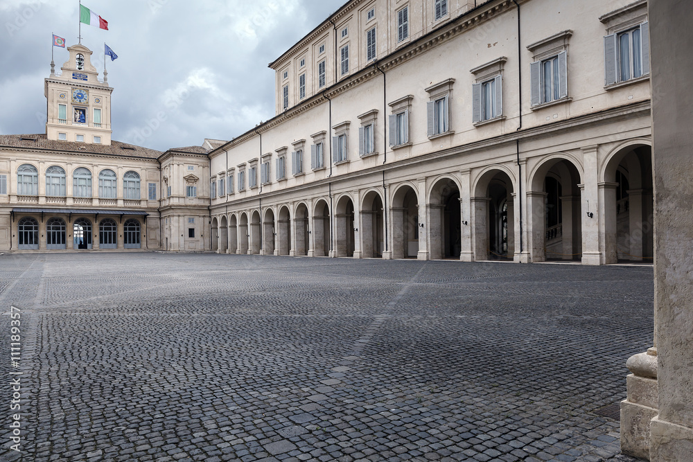 inner courtyard of the Quirinale palace.