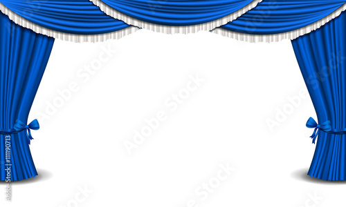 blauer Vorhang realitisch