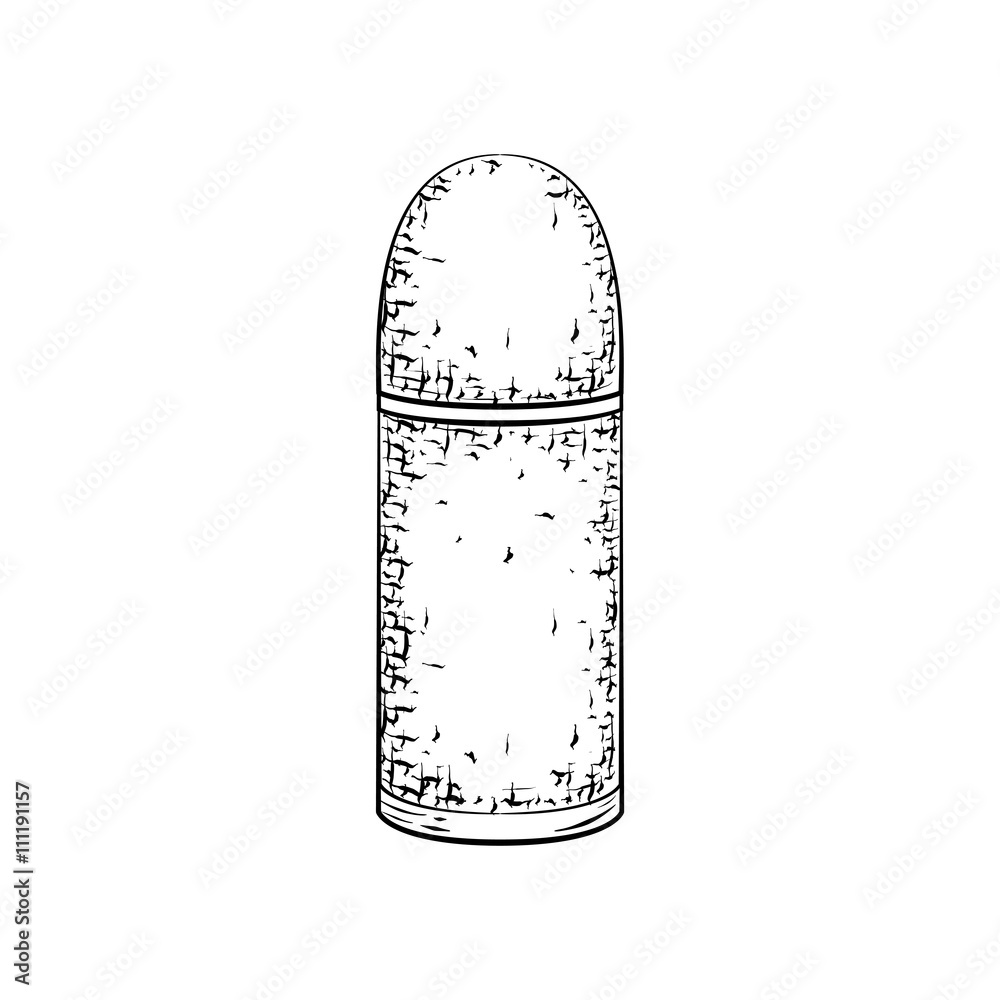 Hand drawn detailed sketch of deodorant or antiperspirant isolated on