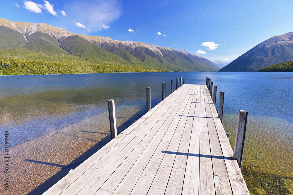 Φωτογραφία Pier in Kerr bay, Lake Rotoiti, Nelson lakes National Park, New Zealand