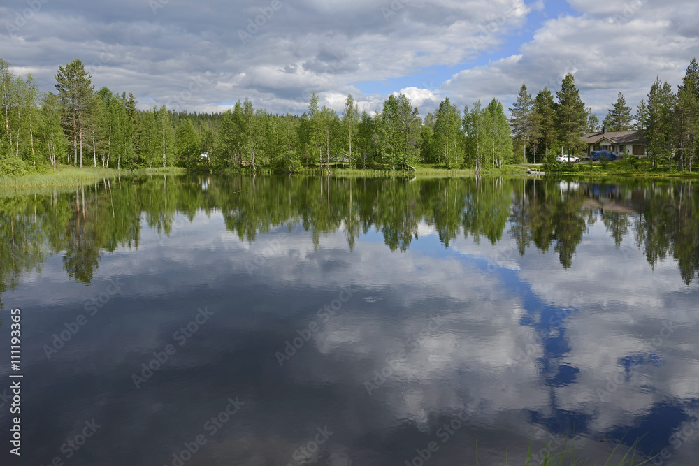 Fototapeta premium Landscape with a lake