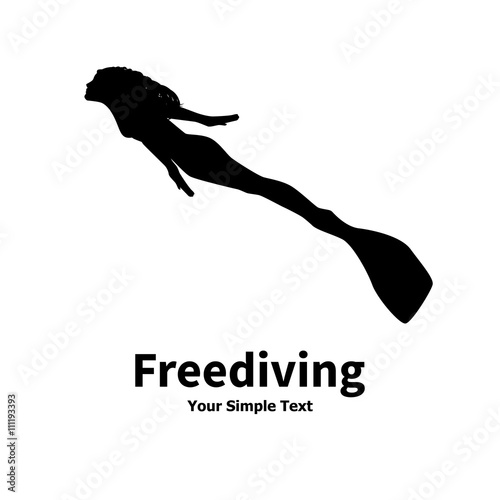 Silhouette of a woman diver