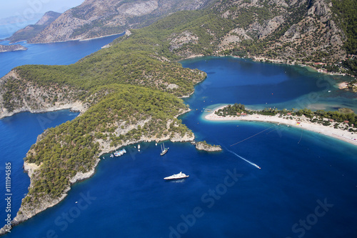 Areal view over Oludeniz bay and blue lagun in Turkey