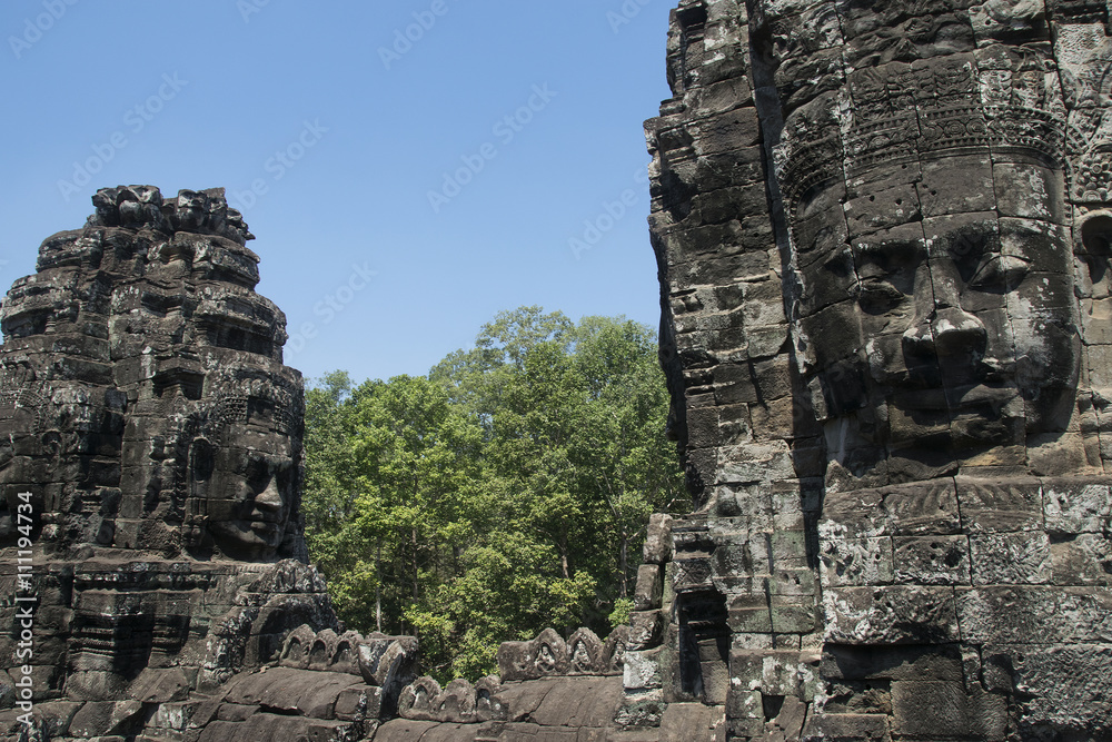 Angkor Watt - Temple ruin walls of the khmer city of angkor wat - State monument