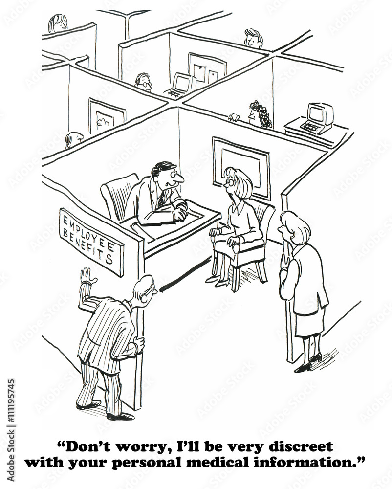 business-cartoon-about-the-lack-of-privacy-in-open-office-formats
