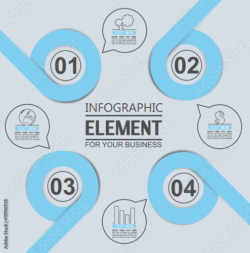 ELEMENT FOR INFOGRAPHIC  TEMPLATE GEOMETRIC FIGURE OVERLAPPING CIRCLES TENTH EDITION BLUE
