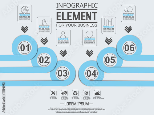 ELEMENT FOR INFOGRAPHIC  TEMPLATE GEOMETRIC FIGURE OVERLAPPING CIRCLES THIRD EDITION BLUE