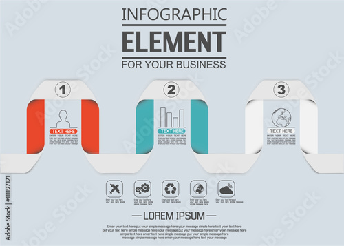 ELEMENT FOR INFOGRAPHIC  TEMPLATE GEOMETRIC FIGURE SERPENTINE THIRD EDITION