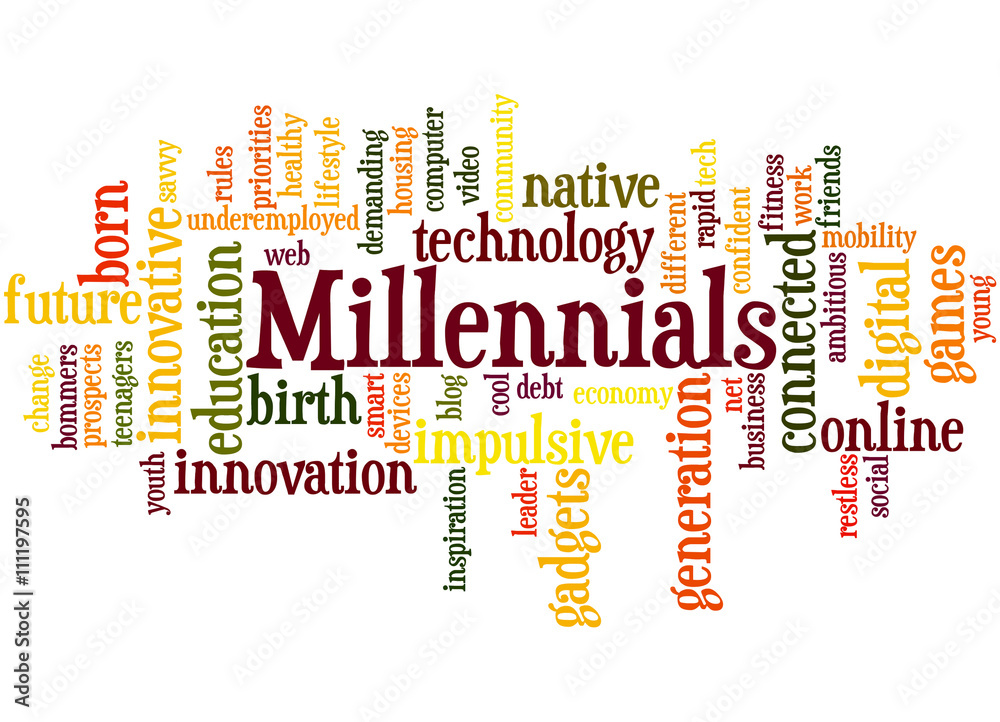 Millennials, word cloud concept 2 Millennials, word cloud concept 2